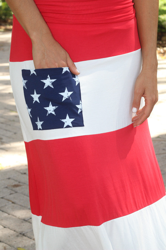 American Flag Maxi Skirt