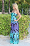 Aqua Printed Maxi Dress
