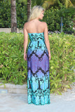 Aqua Printed Maxi Dress