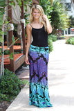 Aqua Printed Maxi Skirt