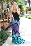 Aqua Printed Maxi Skirt