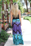 Aqua Printed Maxi Skirt