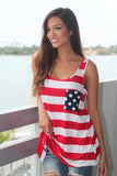 American Flag Tank Top With Back Bow