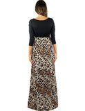 Animal print 3/4 sleeves dress - back view