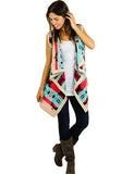 Aqua and coral vest - front view