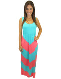aqua and pink chevron dress 1