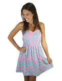 aqua and pink dress 1