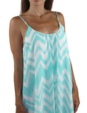 Aqua and white chevron short dress - zoomed view