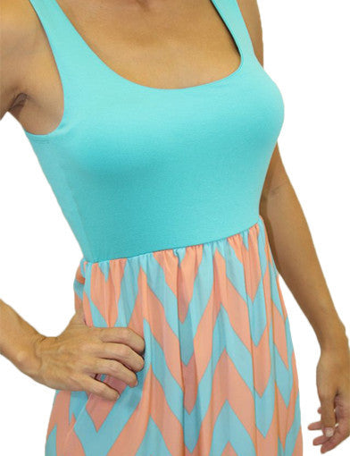 aqua chevron dress 4
