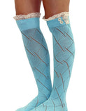 Aqua crochet socks - main image
