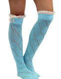 Aqua cute socks - side view