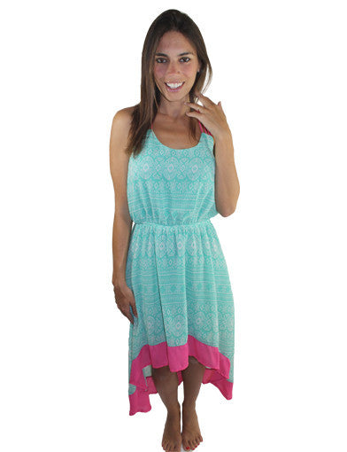 aqua high low dress 1