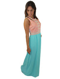 Aqua maxi dress - side view