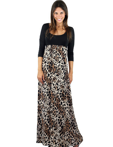 Black animal print dress - main image