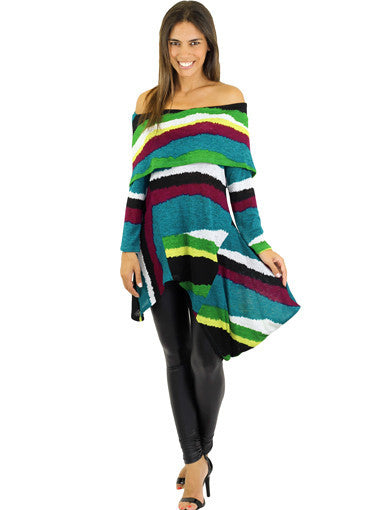 Multi color asymmetrical top - front view