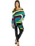 Multi color cowl neck top - front view